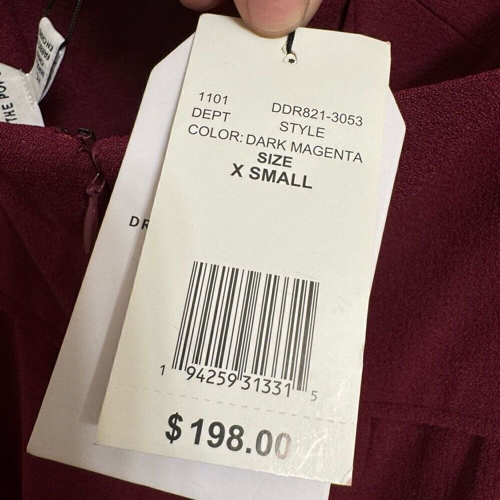 Dress The Population Shiloh Dark Magenta Halter Maxi Dress XS NWT - Picture 8 of 14